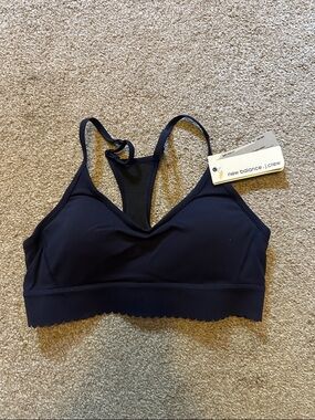 NWT JCrew & New Balance Dark Navy Racerback Sports Bra Sz S